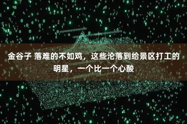 金谷子 落难的不如鸡，这些沦落到给景区打工的明星，一个比一个心酸
