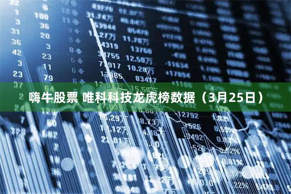 嗨牛股票 唯科科技龙虎榜数据（3月25日）