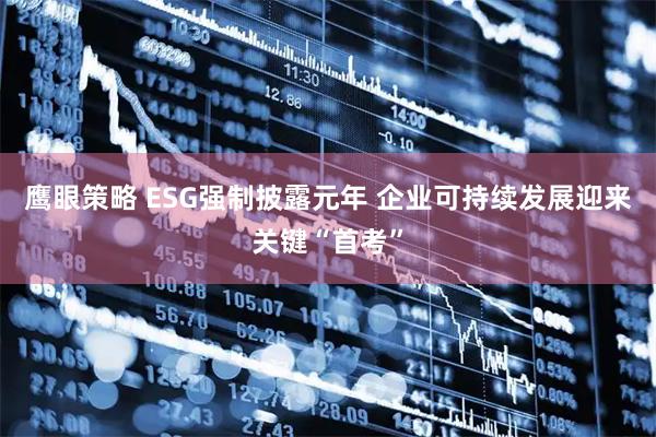 鹰眼策略 ESG强制披露元年 企业可持续发展迎来关键“首考”